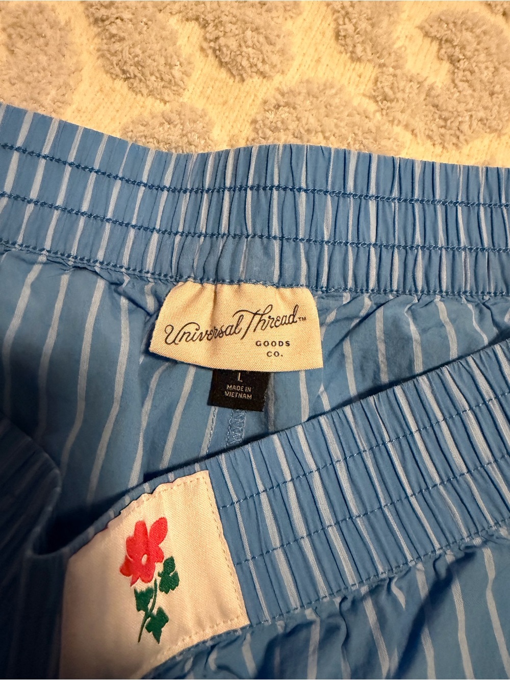 Universal Thread Light Blue Striped Lounge Short Set - Picture 6 of 12